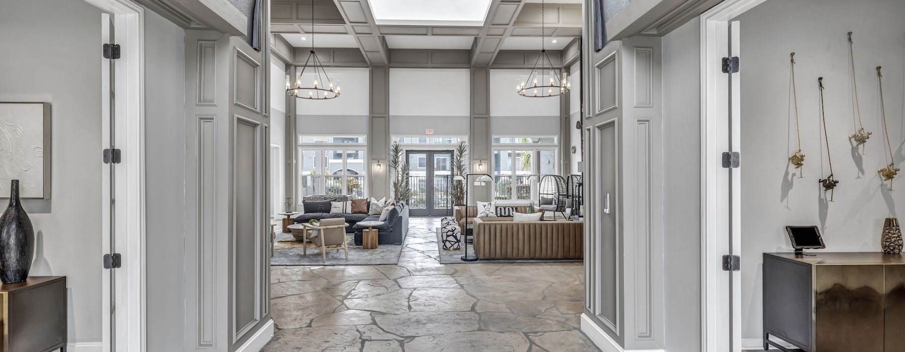 the entryway of a clubroom